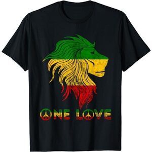 One Love Rasta Reggae Lion Of Judah T-Shirt